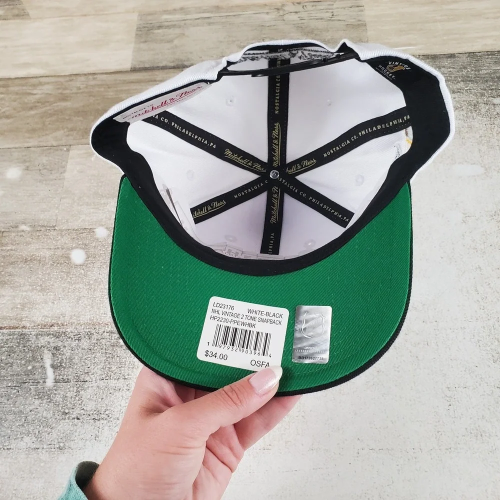 NHL Pittsburgh Penguins Mitchell & Ness Snapback Hat Vintage Retro Cap Throwback